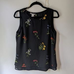 H&M Navy Floral Tank